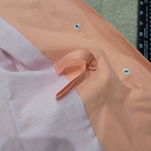 Talbots Coral Orange Rain Jacket Coat Full Zip Drawstring Pockets Lined Large - Picture 10 of 16